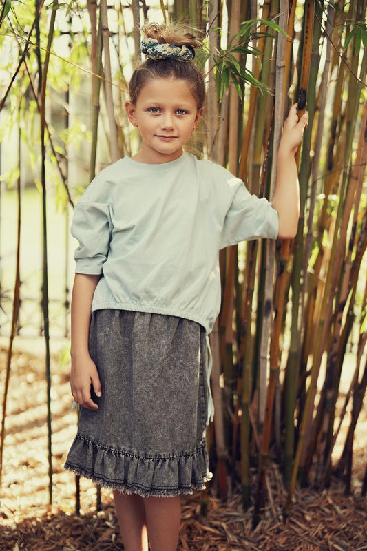 Blue Solid Girls Top