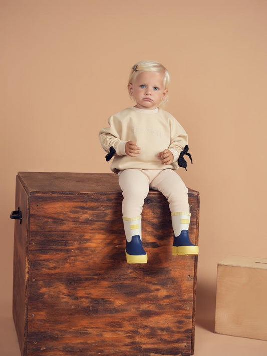 Beige Pull Baby Girl Set