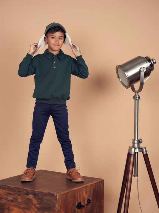 Green Corduroy Boys Top