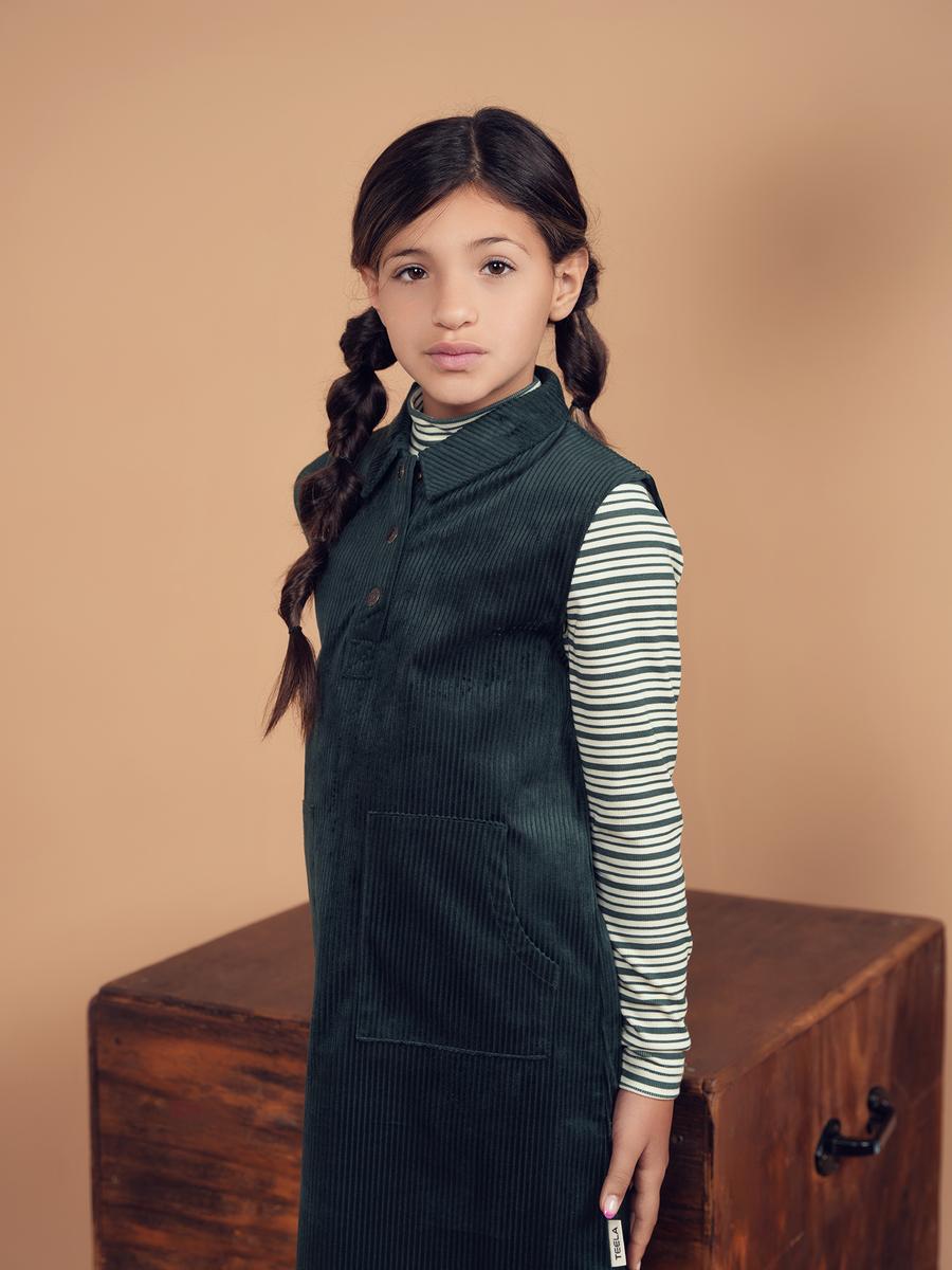 Green Stripe Mock Neck
