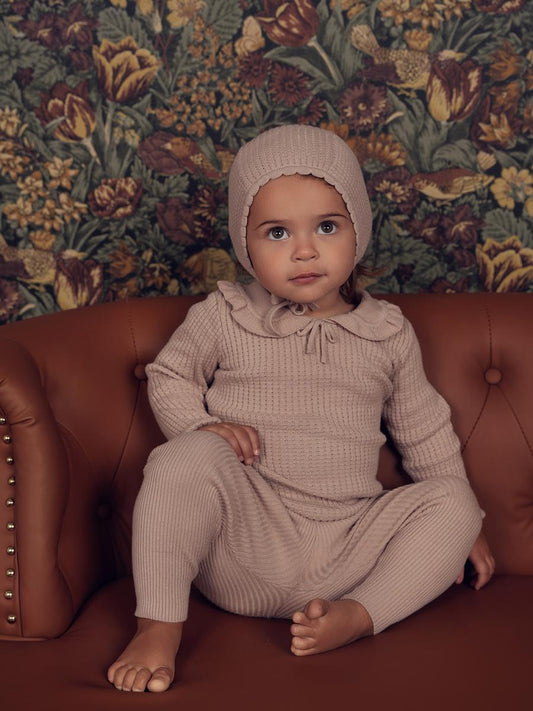 Soft Pink Collared Knit Set