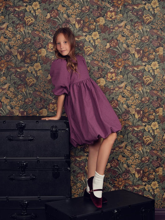Plum Brocade Dress