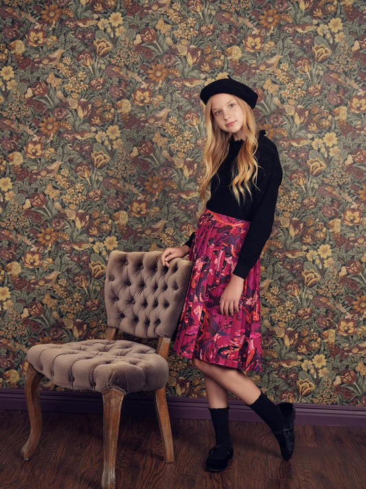 Floral Ava Pleated Skirt