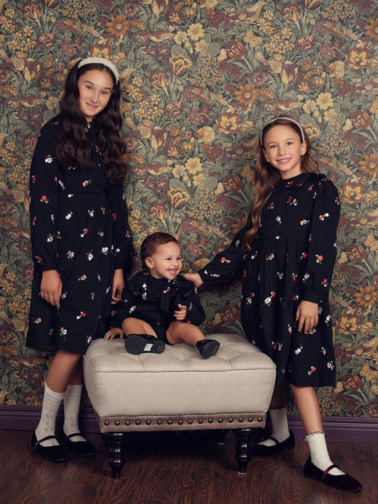 Black Embroidered Bloomer Set