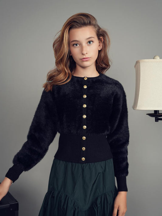 Black Mohair Cardigan