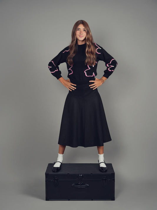 Black Wool Skirt