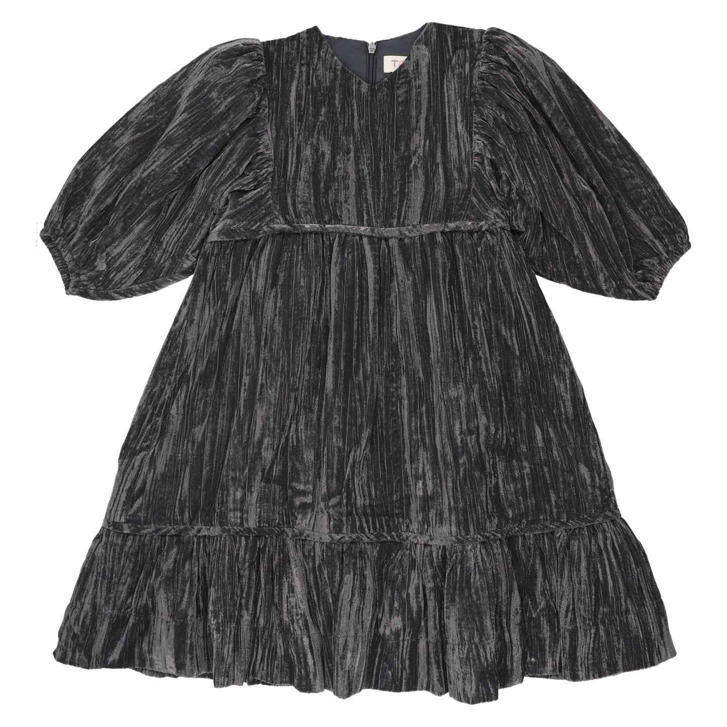 Navy Crushed Velvet Dress