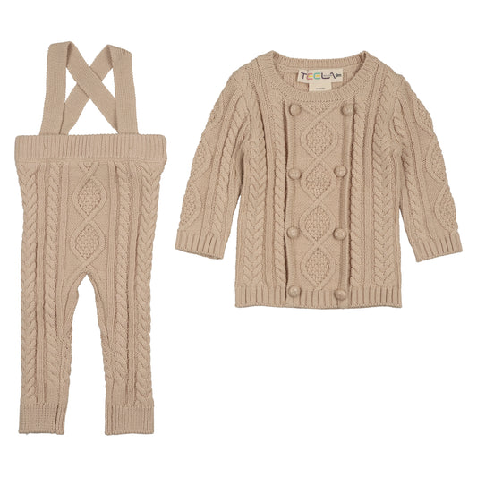 Beige Cable Baby Set