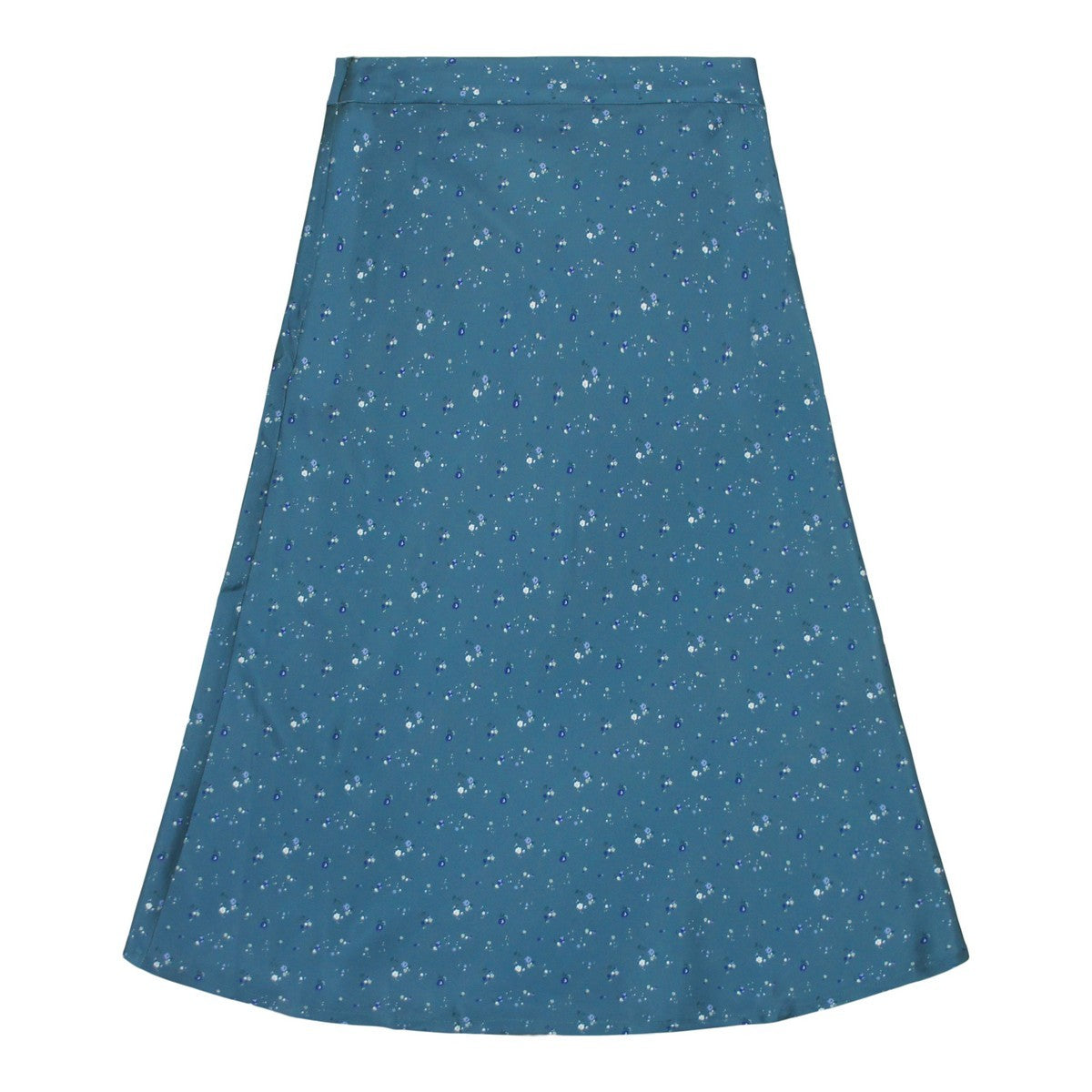Blue Floral Print Long Midi Skirt