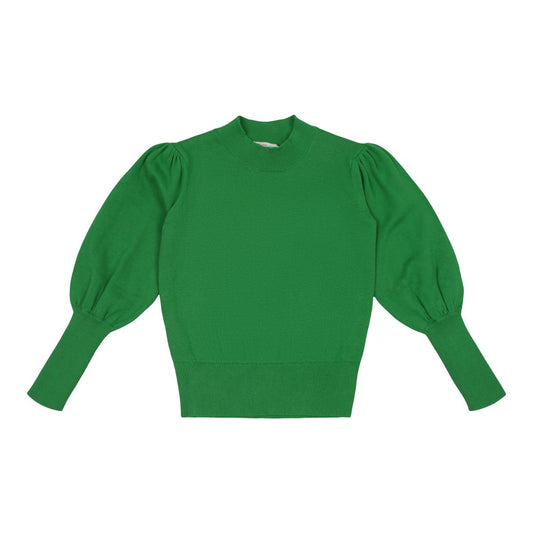 Green Puff Sleeve Sweater