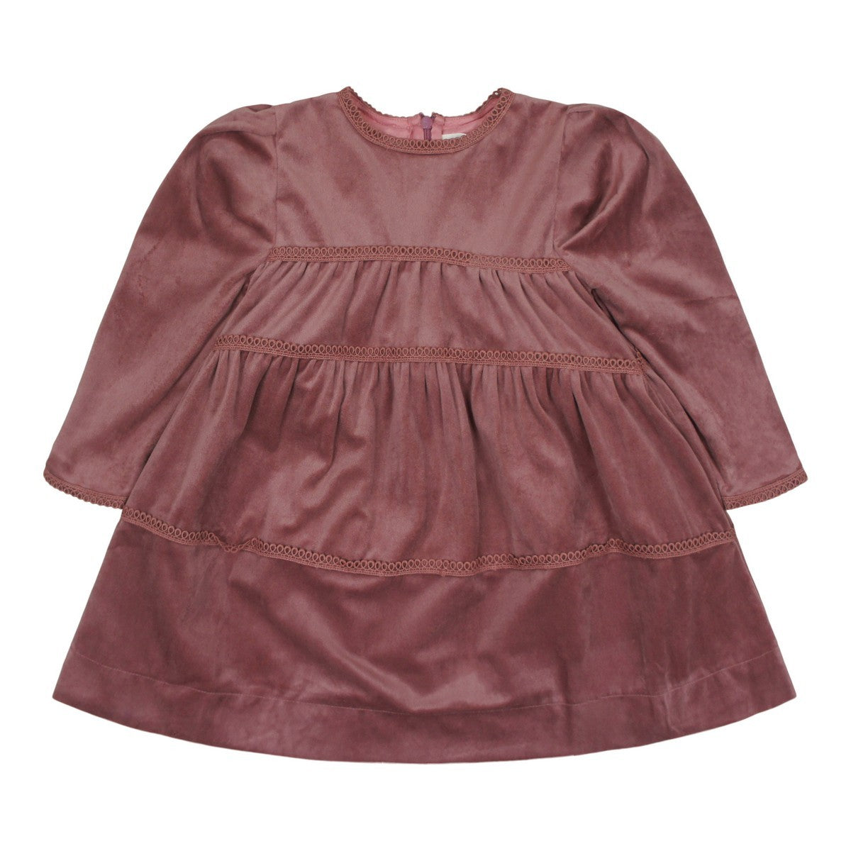 Rose velvet Layered Lace Dress