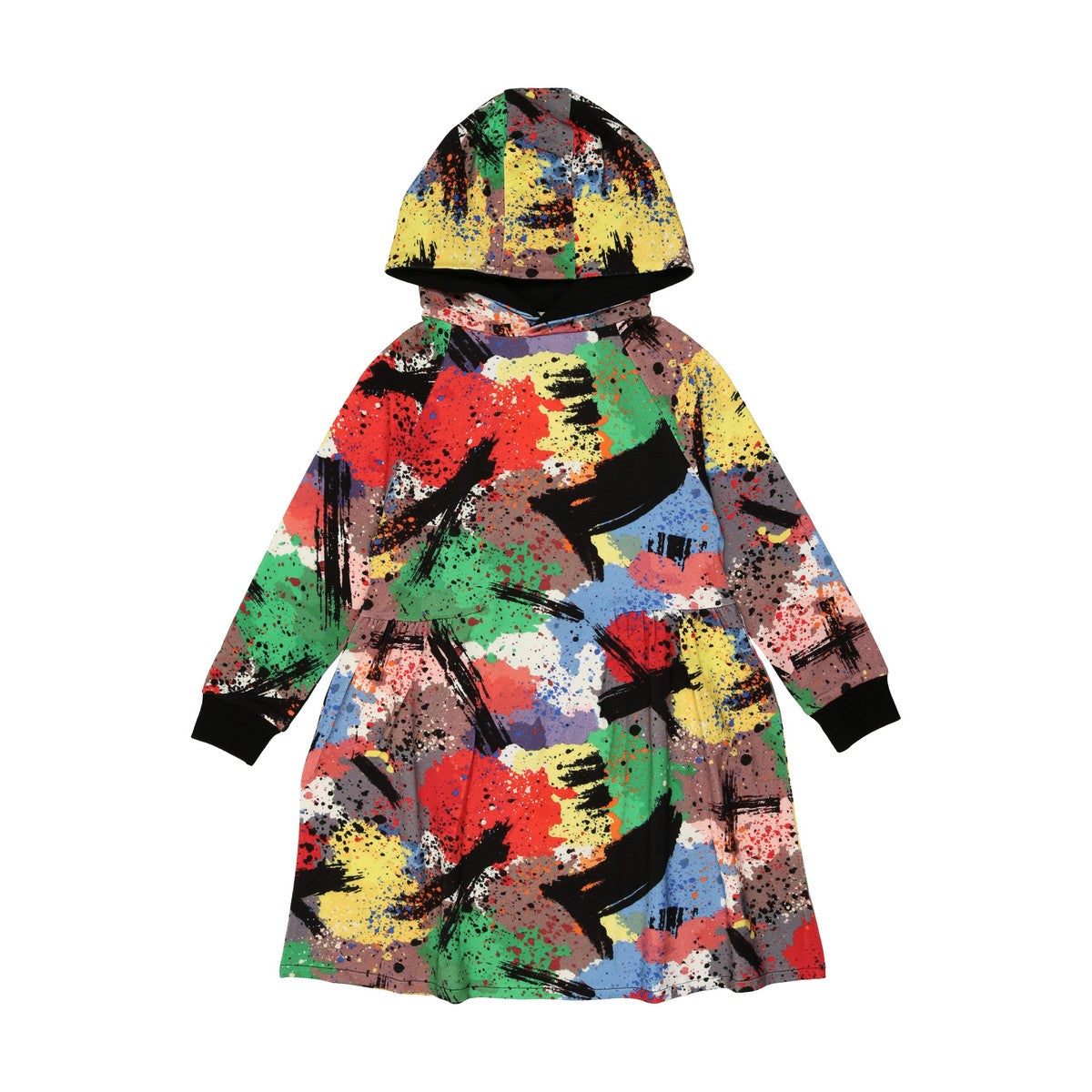 Splatter Cinched Hoodie Dress