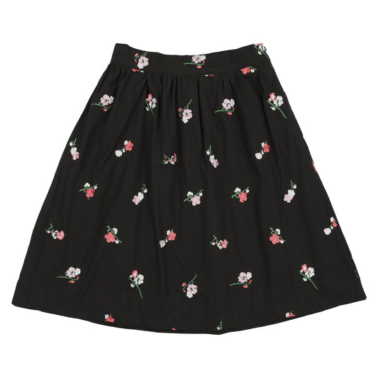 Black Embroidered Skirt