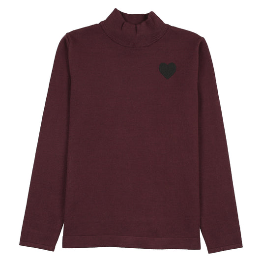 Burgundy Knit Mockneck