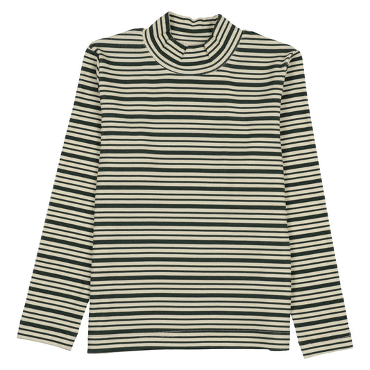 Green Stripe Mock Neck