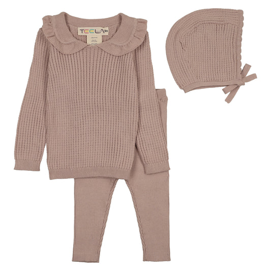 Soft Pink Collared Knit Set