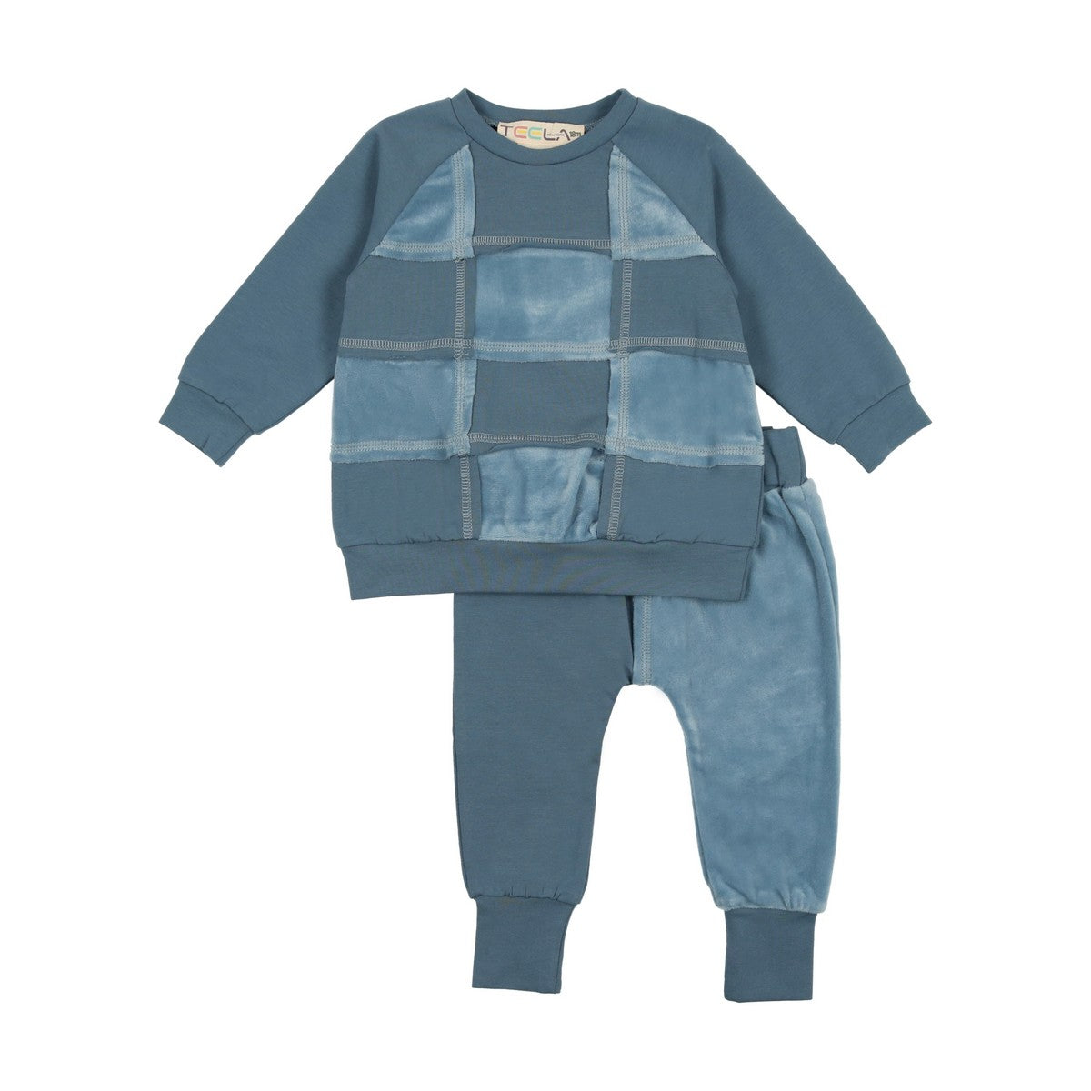 Bluestone Velour Patchwork Set