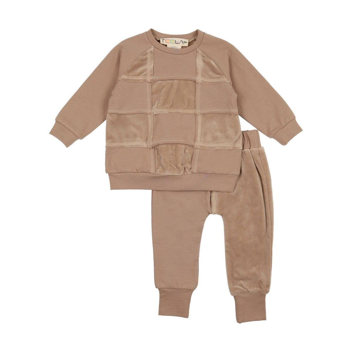Desert Taupe Velour Patchwork Set