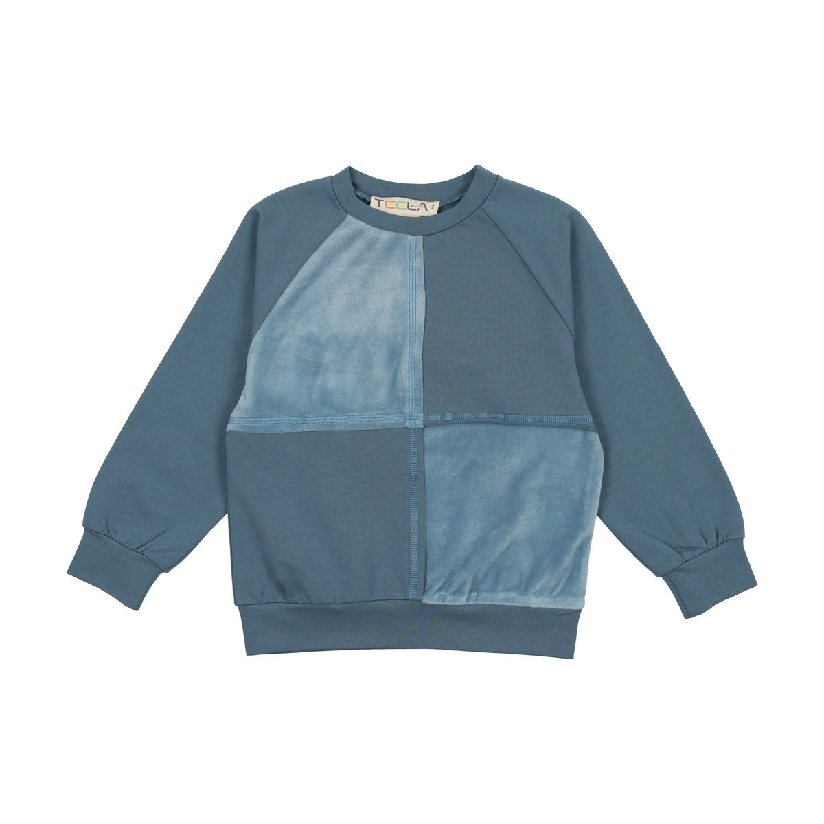 Bluestone Velour Patchwork Top