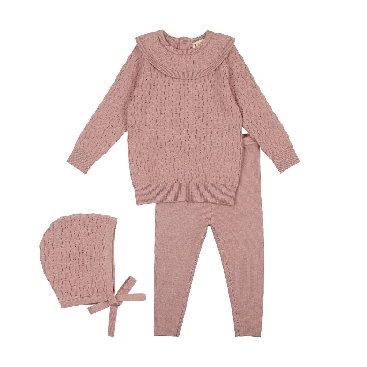 mauve Pointelle Baby Set