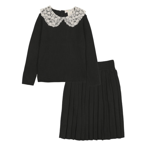 Black Lace Knit Set