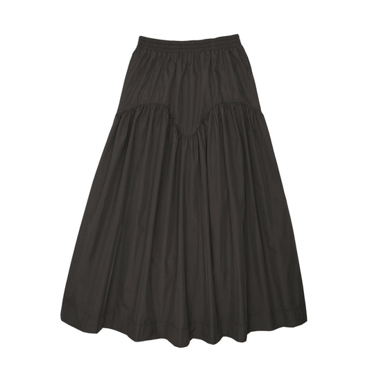 Black Magnolia Midi Skirt