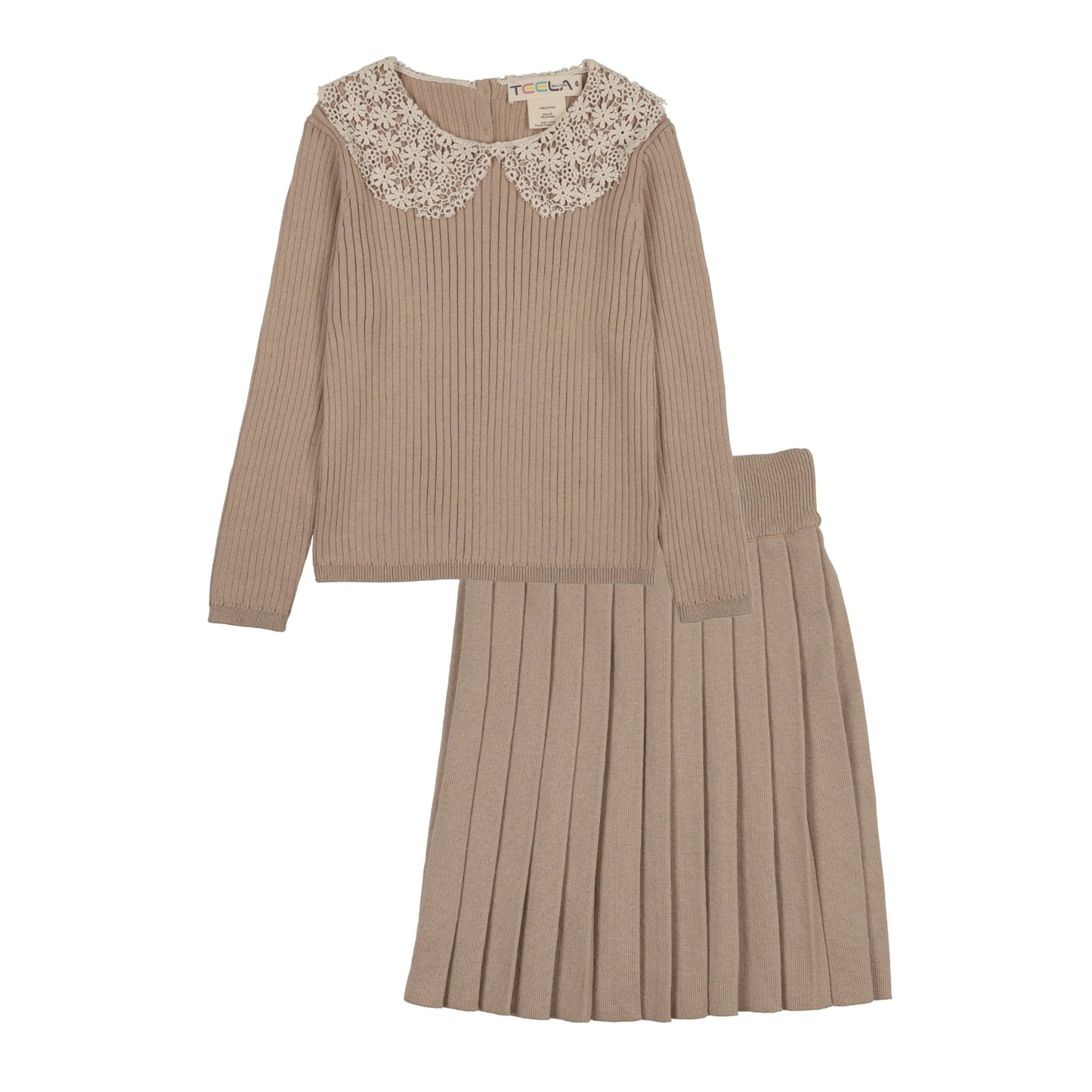 Beige Lace Knit Set