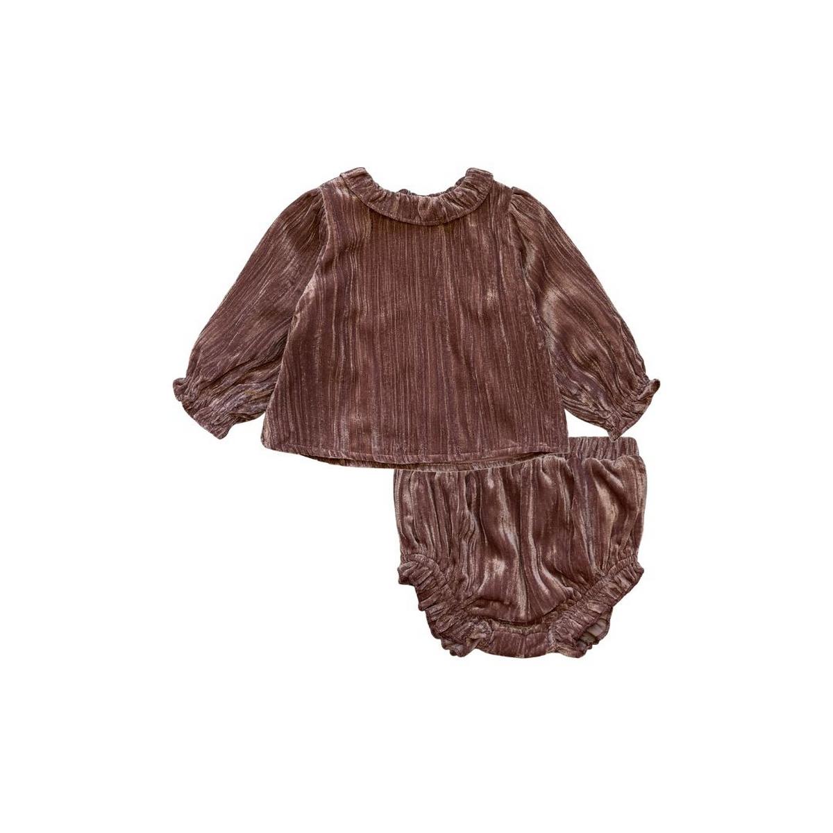 Rose Crushed Velvet Baby Set