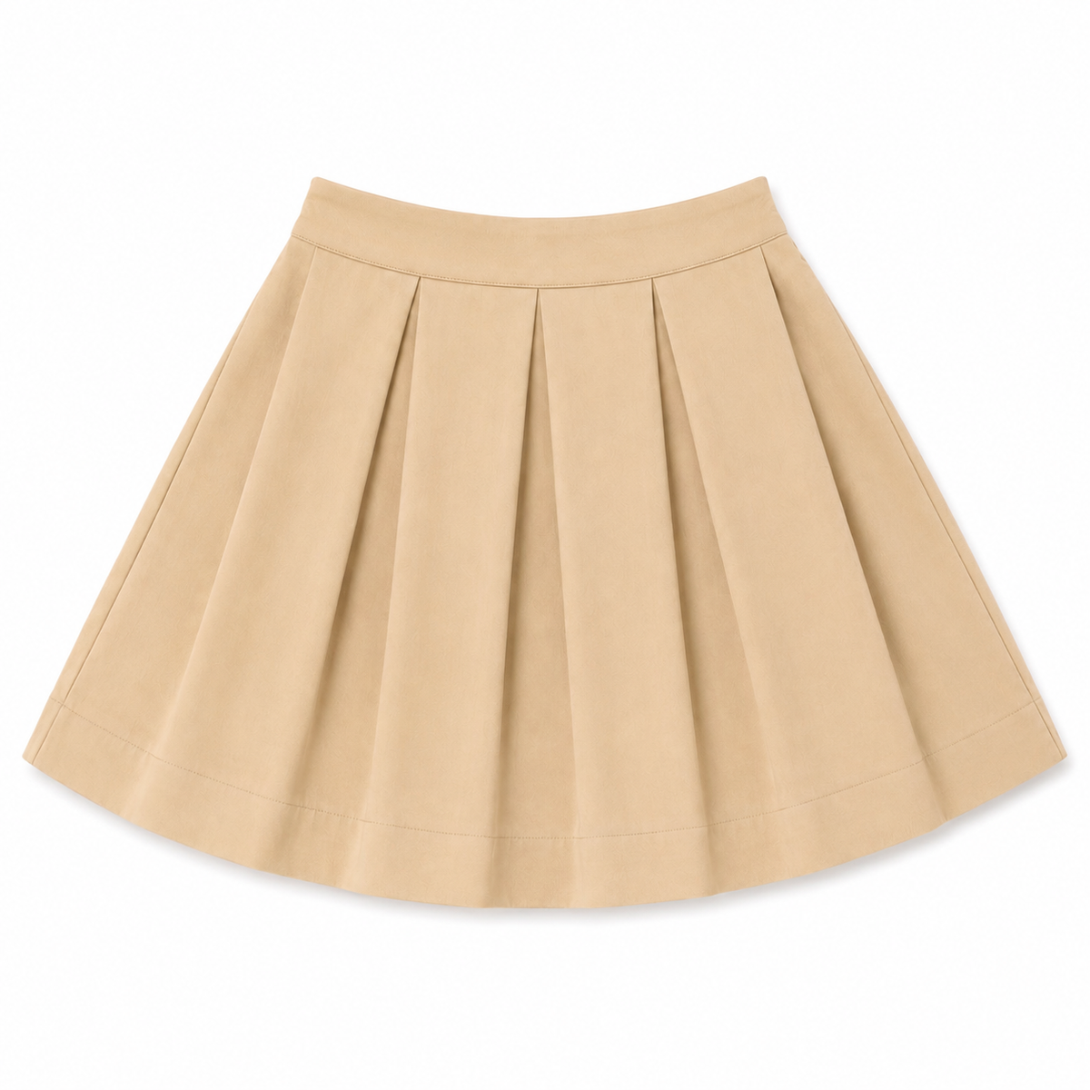 Oat Wool Pleated Skirt