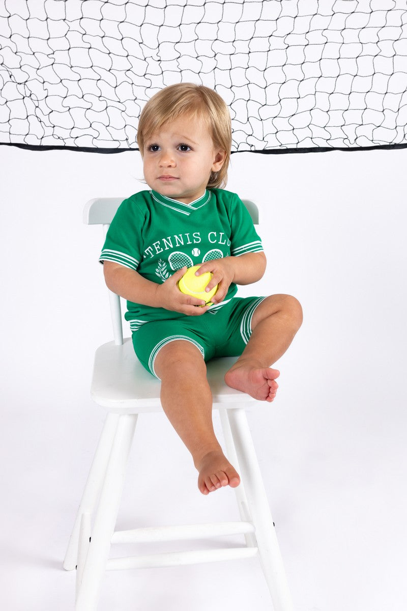 Green Tennis Logo Baby Set