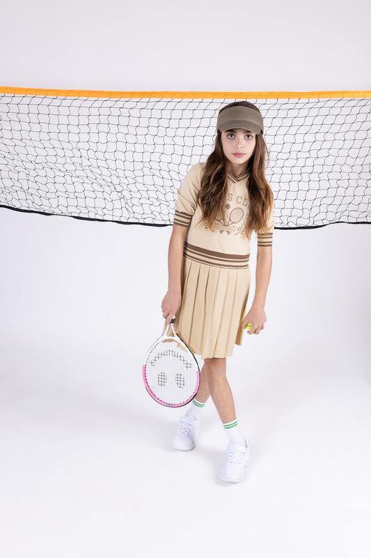 Beige Tennis Logo Dress