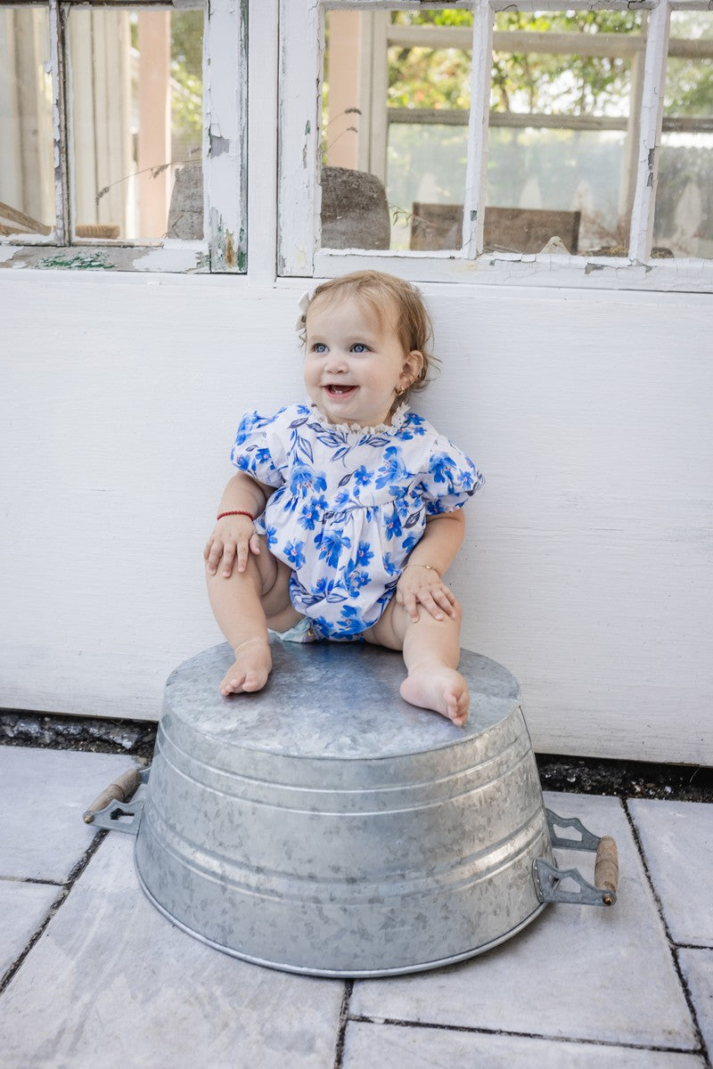 Blue Floral Romper