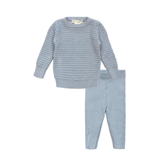 Powder Blue Weave Baby Set