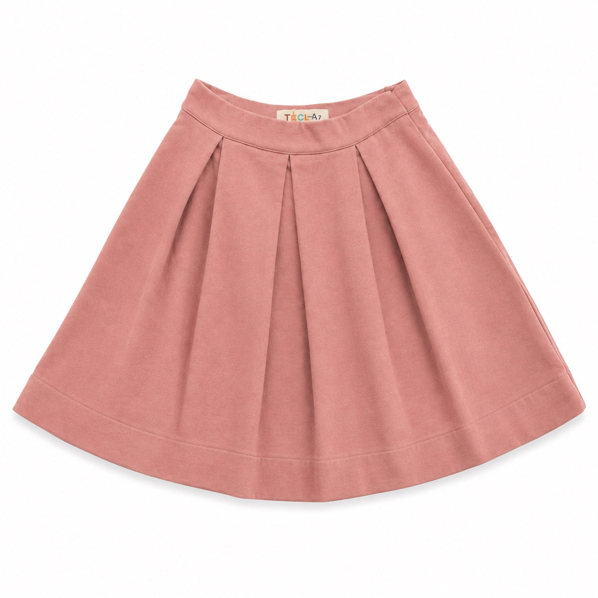 Rose Wool Pleated Skirt