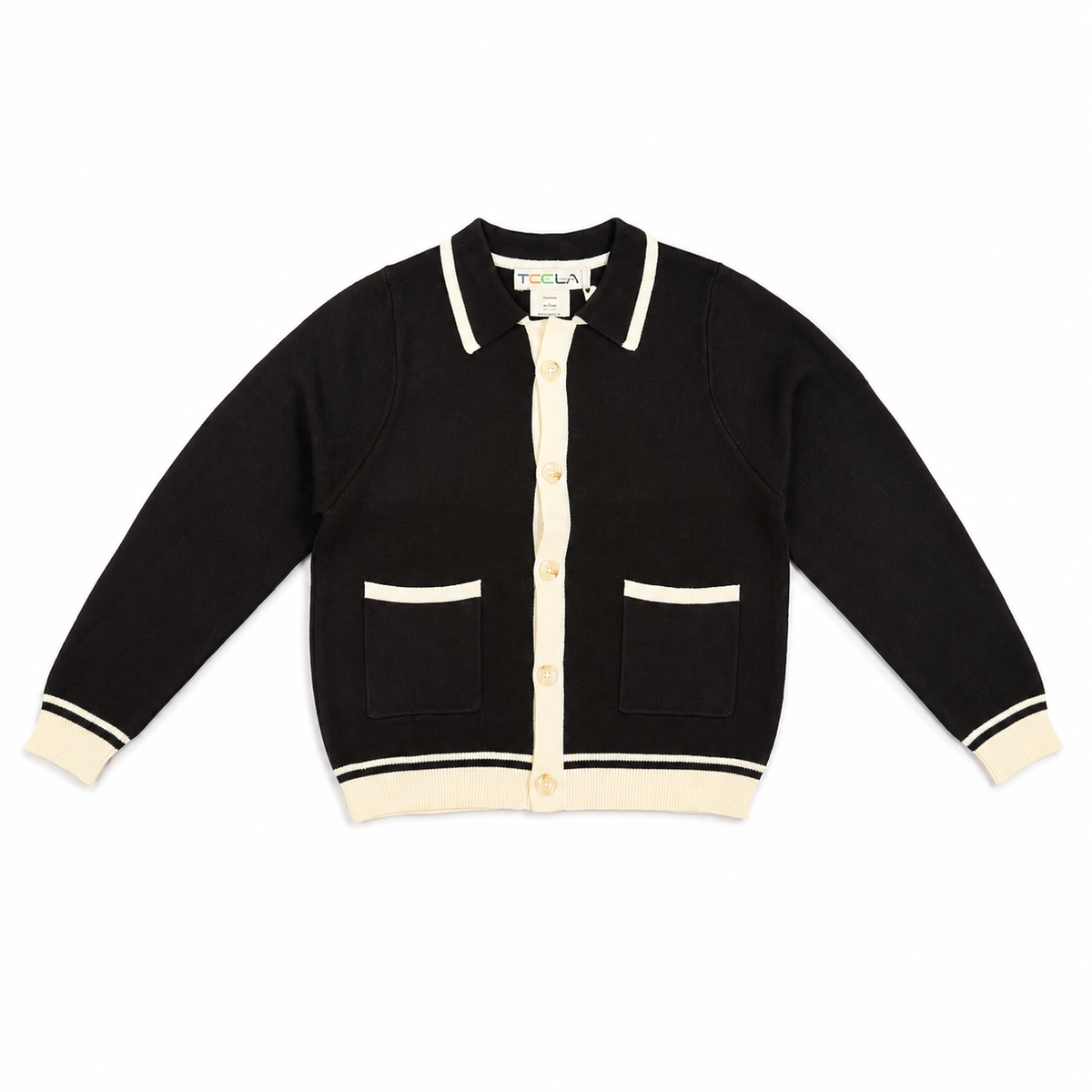 Chocolate Knit Trim Blazer