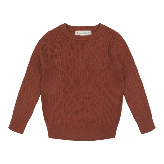 rust Cable Sweater