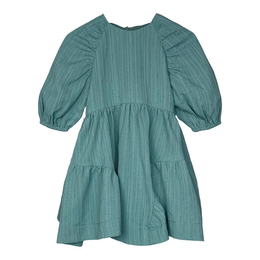 Teal Textured Bow Dress