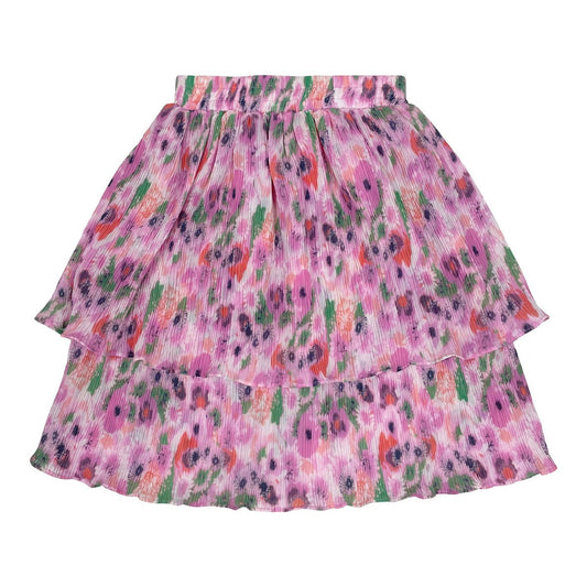 Watercolor Crinkle Layered Skirt