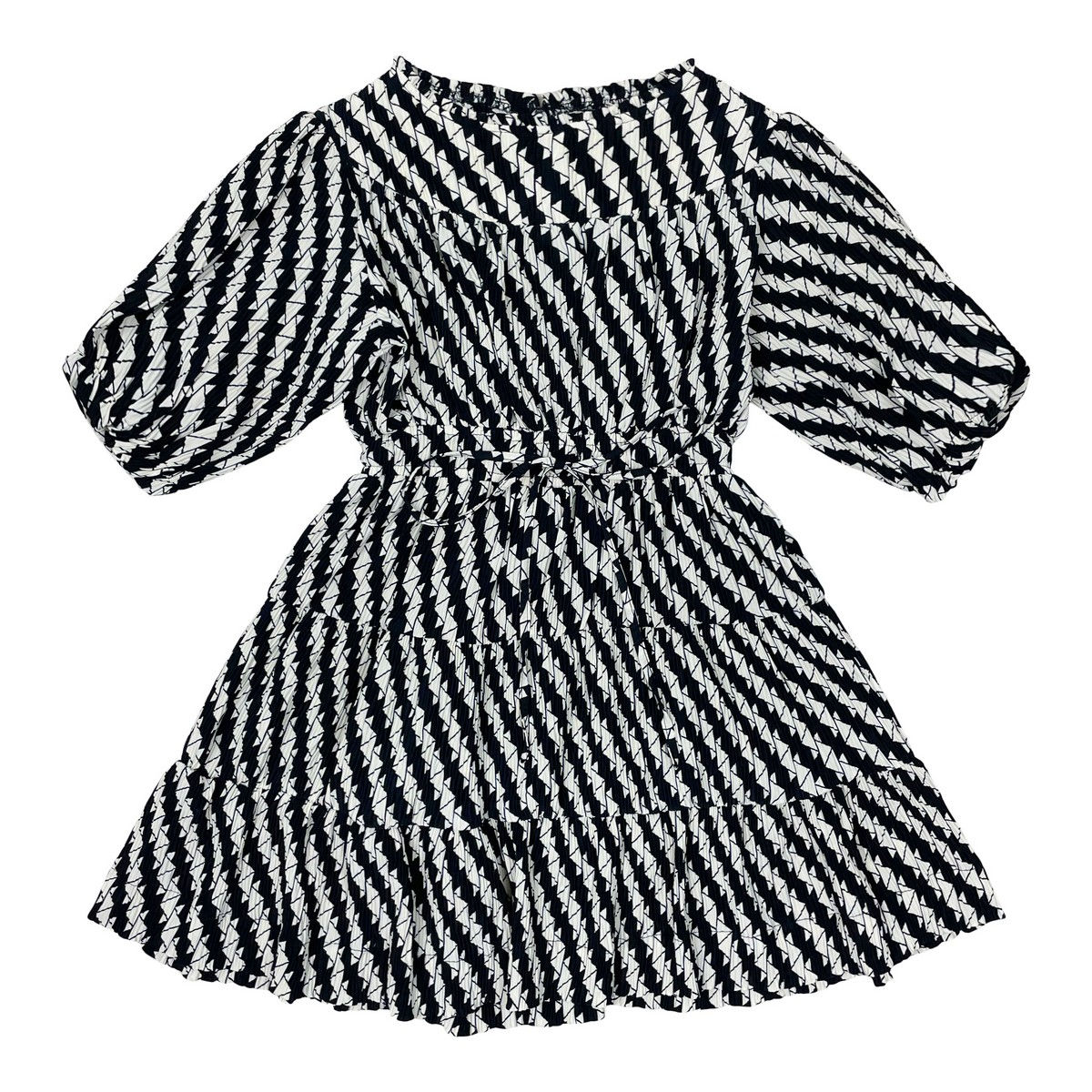 Black And White Crinkle Dress