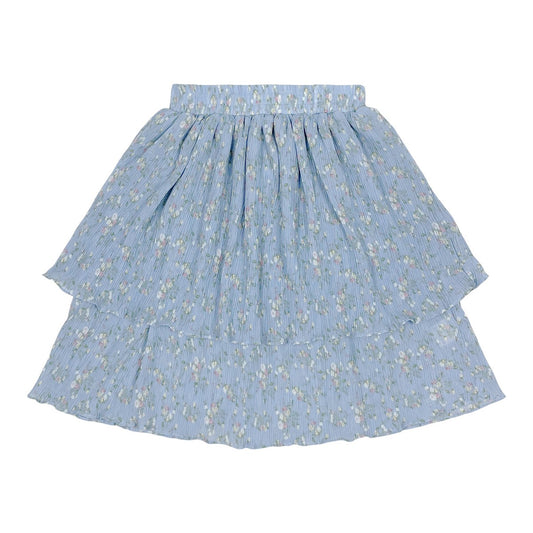 Blue Crinkle Layered Skirt