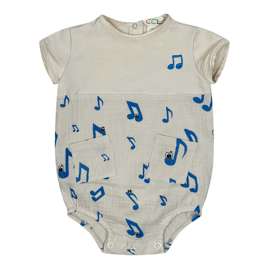 Music Note Print Romper