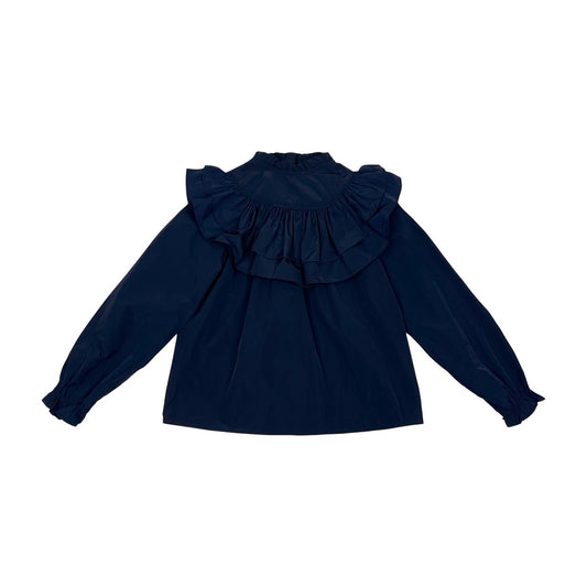 Navy Taffeta Blouse