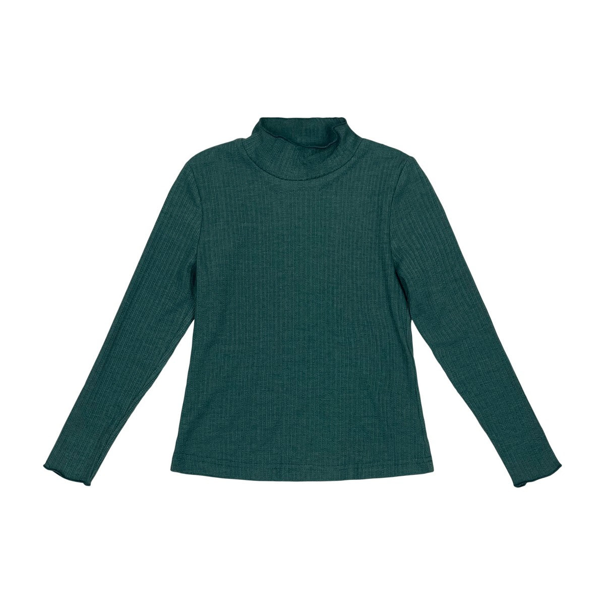 Green Pointelle Mockneck