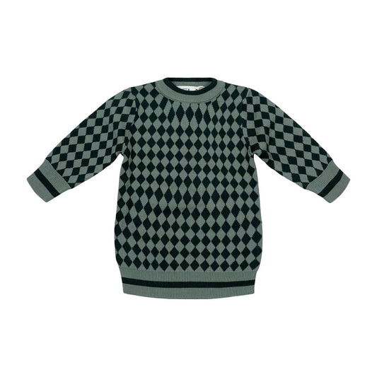 Dark Teal /Teal Interlock Boy Sweater