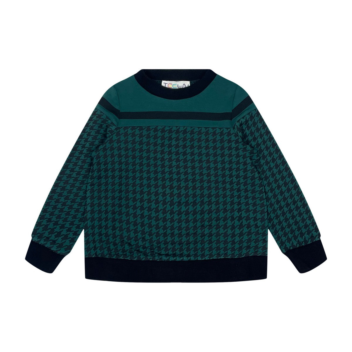 Forest Green/Navy Houndstooth Top