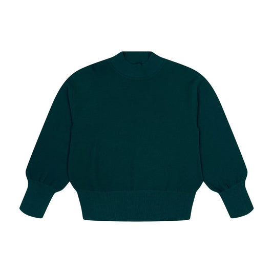 Green Basic Silk Knit Top