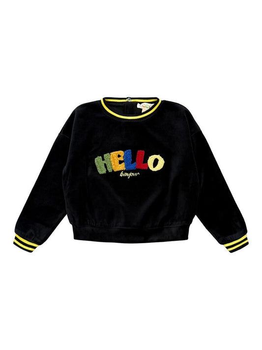 Black Unisex Velour Top