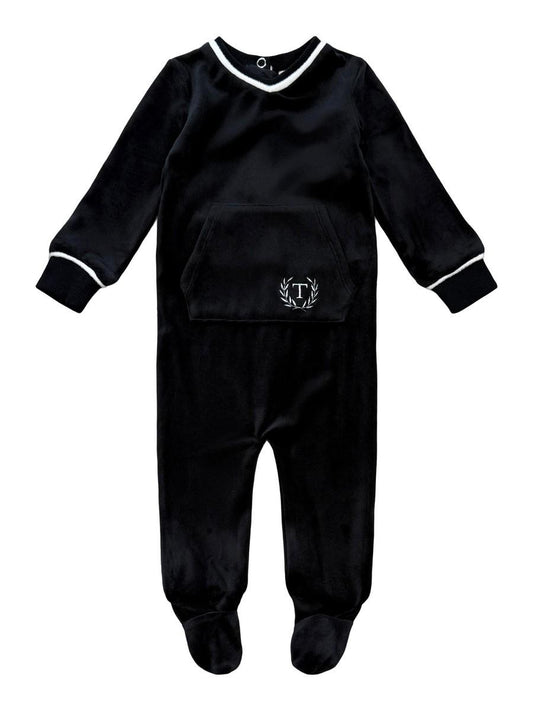 Black Velour Footie