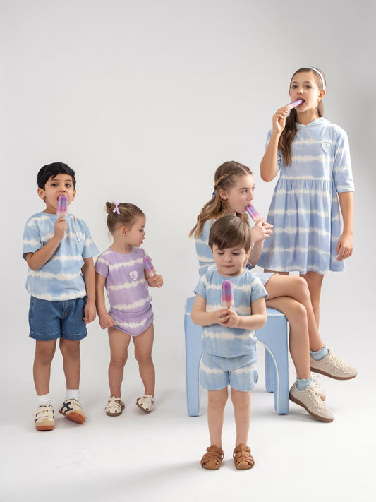 Blue Tie Dye Baby Set