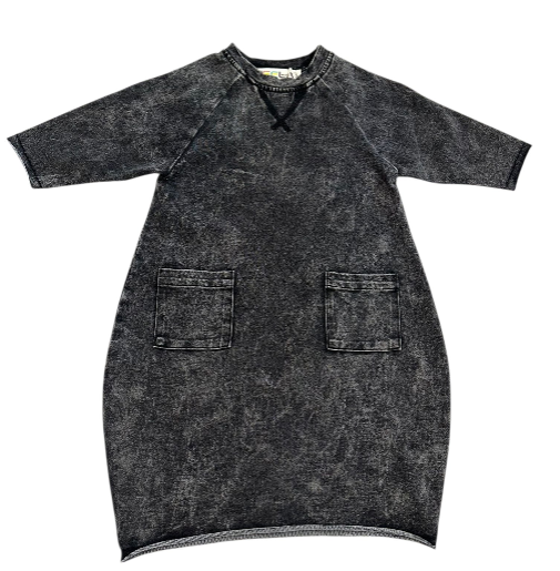 Black Mineral Wash Dress